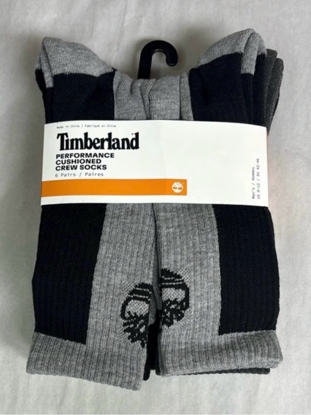 New Timberland Socks Men’s 6 Pair Multi Color Performance Cushioned Crew Casual